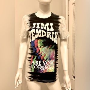 Jimi Hendrix Are You Experienced Men's Black Gray T-shirt, Size S.